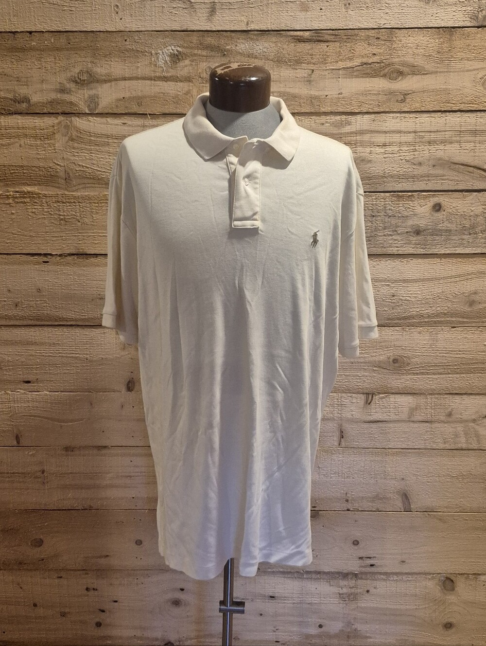 5/$30 Or 10/$50 Polo by Ralph Lauren Men's Cream Polo with Embroidered Pony